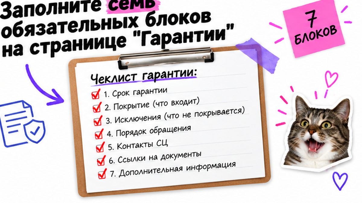 Чеклист из 7 обязательных блоков для страницы «Гарантии» интернет-магазина