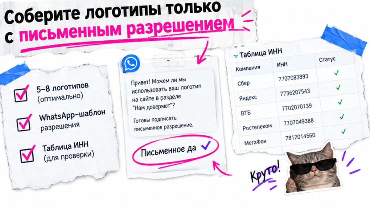 Чеклист: логотипы партнёров только с письменным разрешением