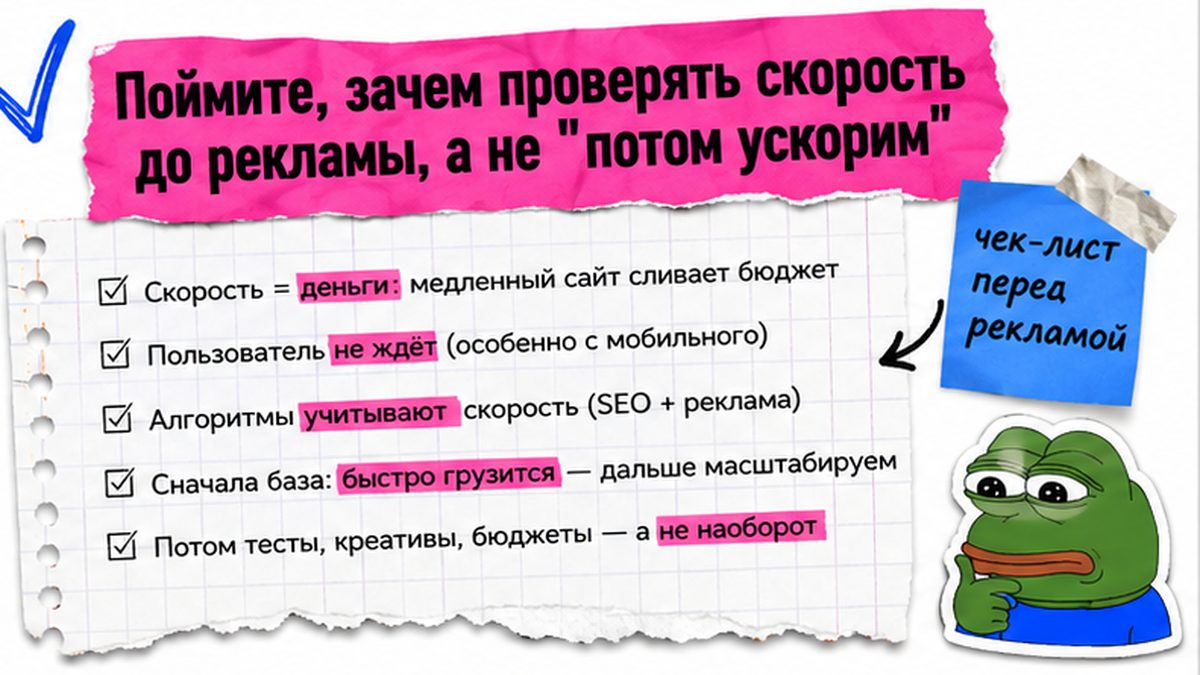 Схема: клики в Директе есть, сайт грузится 5 секунд - пользователь уходит
