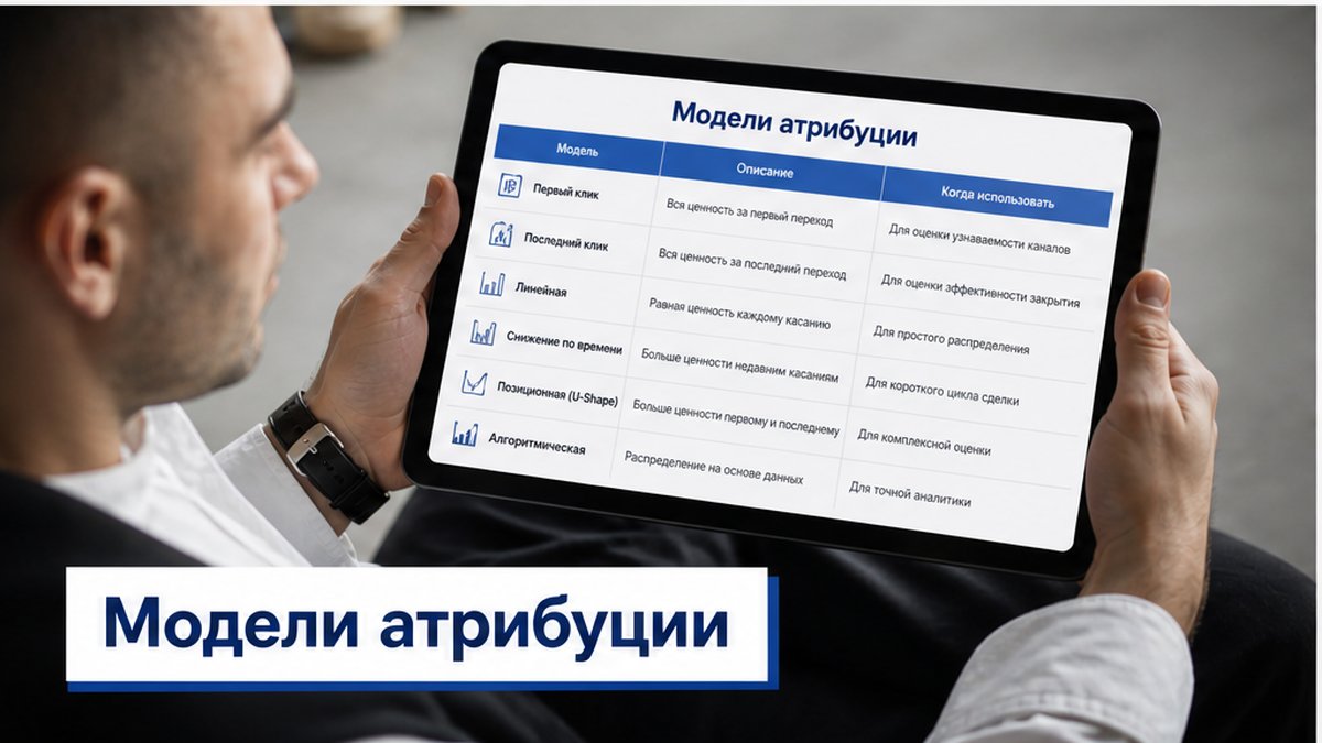 Таблица моделей атрибуции маркетинга