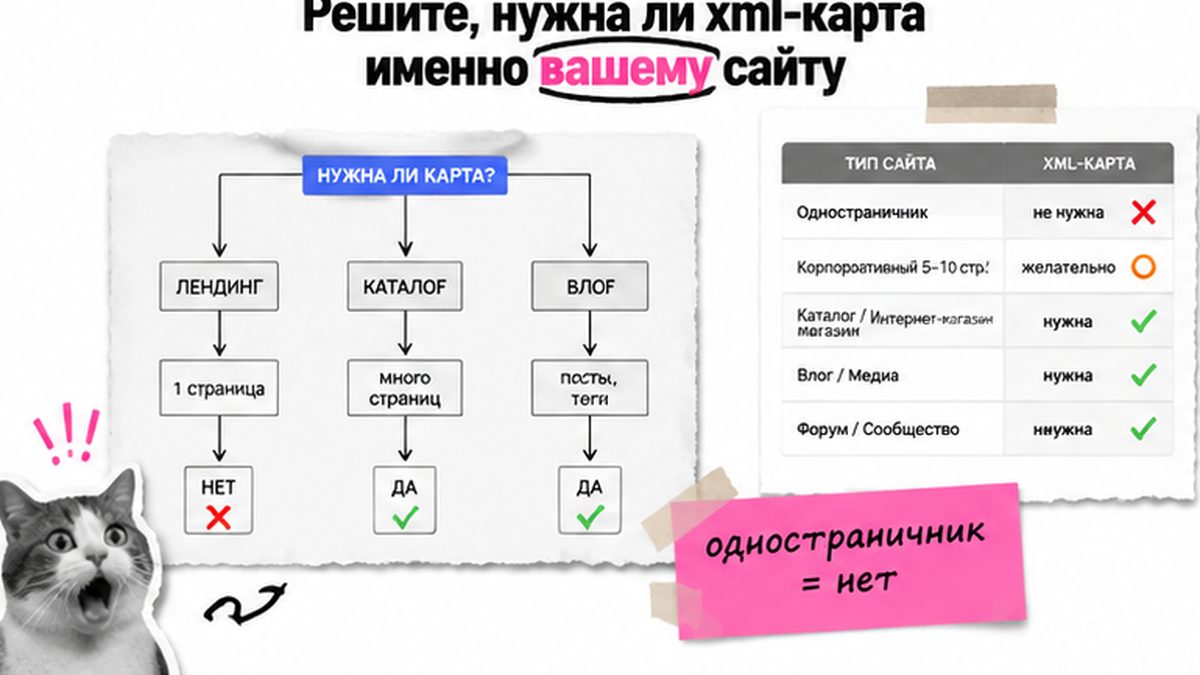 Workflow: нужна ли xml-карта для лендинга, каталога и многостраничного сайта