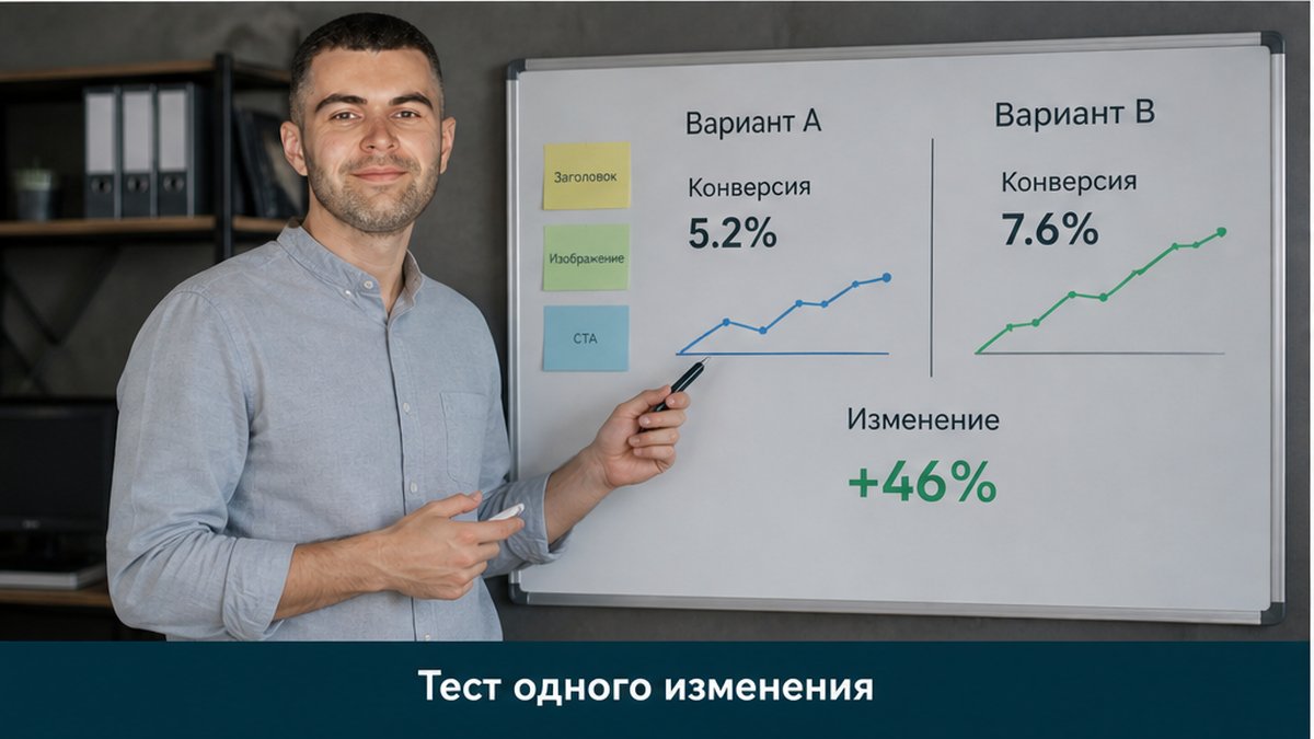 A/B тест одного изменения на лендинге