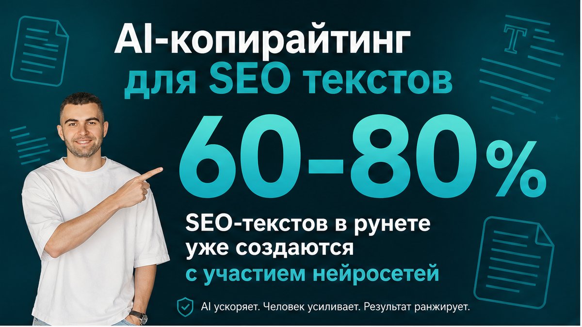 AI-копирайтинг для SEO текстов - 60-80% текстов рунета уже с участием нейросетей