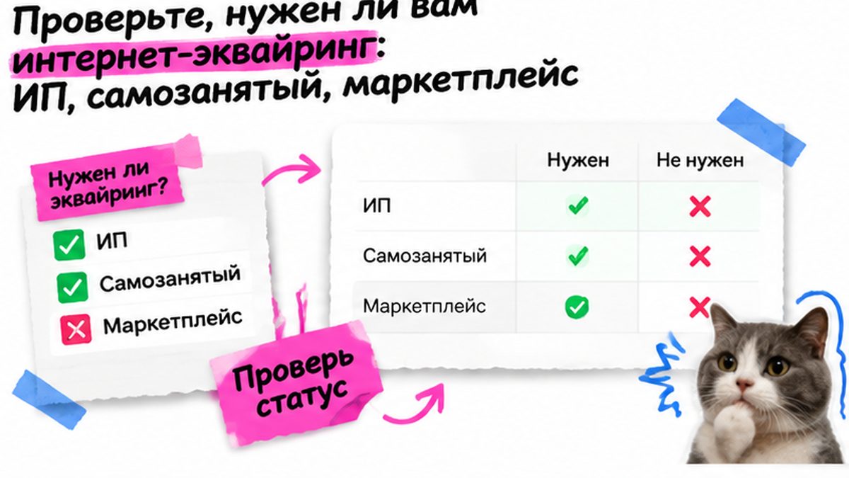 Чеклист проверки необходимости интернет-эквайринга для ИП, самозанятого и маркетплейса