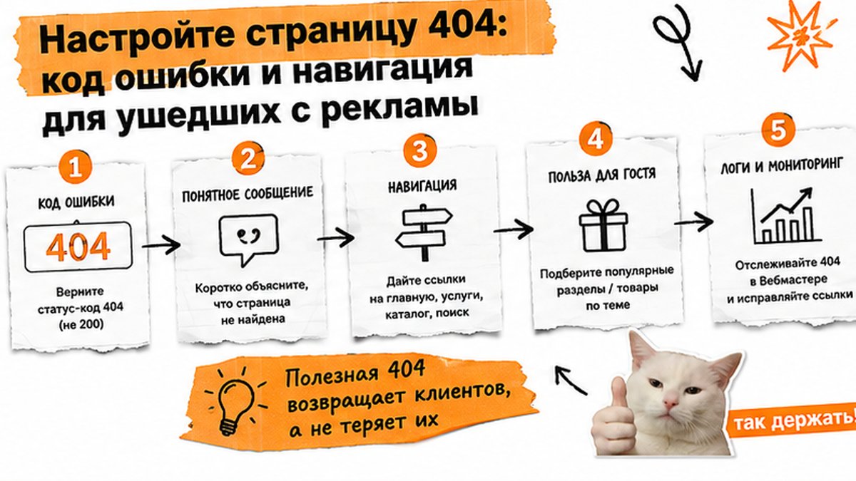 Страница 404: код 404, кнопка на главную, поиск