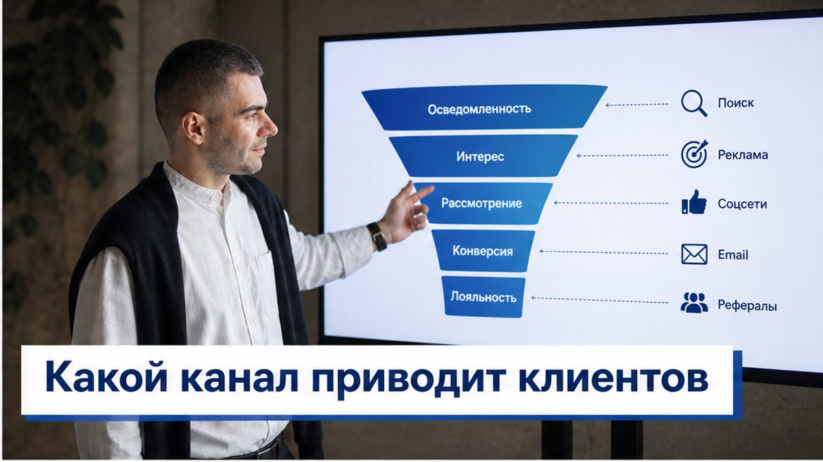 Схема воронки продаж и каналов трафика