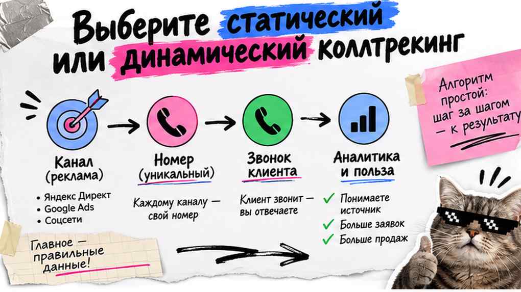 Сравнение статического и динамического коллтрекинга для владельца бизнеса