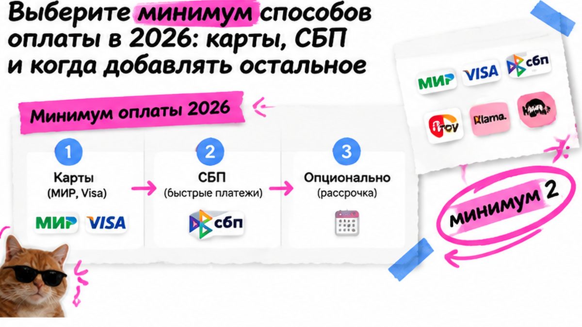 Workflow выбора минимума способов оплаты: карты, СБП и дополнительные методы в 2026