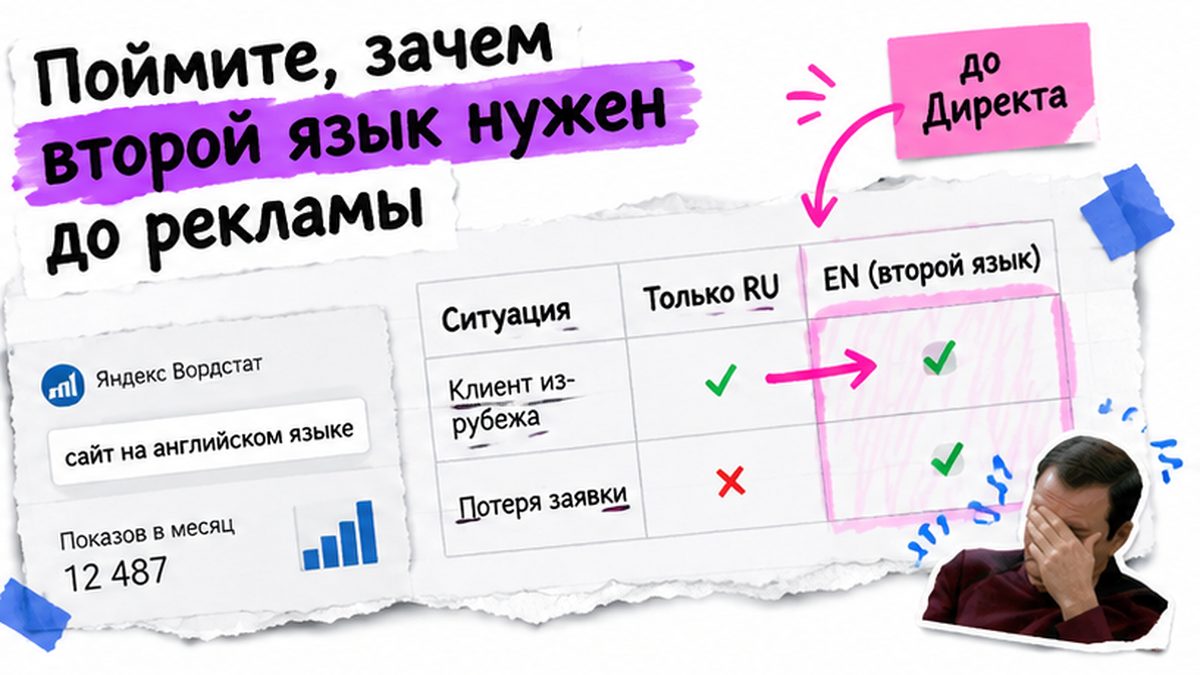 Сравнение: сайт только на русском vs потеря иностранного клиента до рекламы